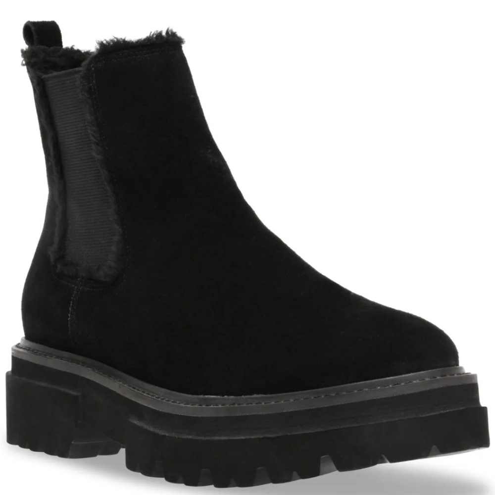 Steven NY by Steve Madden Suede Water Resistant Lug Sole Booties - Picture 7 of 7